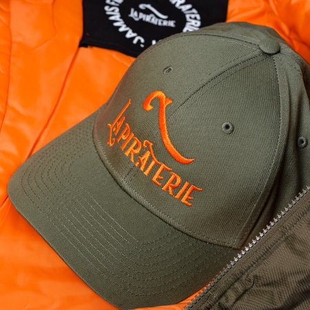 La Piraterie - Casquette Logo Vert Kaki Orange