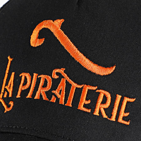 La Piraterie - Casquette Trucker Logo Noir Orange