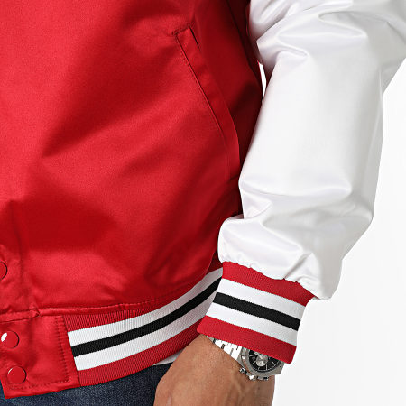Mitchell and Ness - Giacca Teddy Chicago Bulls Primetime Satin Rosso Bianco