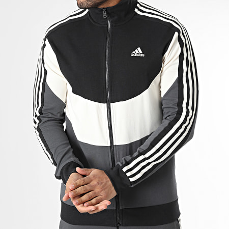 Adidas Sportswear - Ensemble De Survetement A Bandes IC6754 Noir Gris Anthracite