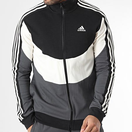 Adidas Sportswear - IC6754 Tuta da ginnastica a righe nero grigio carbone