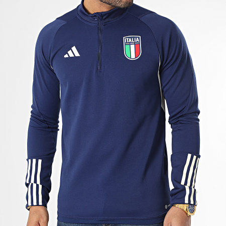 Adidas Sportswear - Tee Shirt Manches Longues A Bandes FIGC HS9852 Bleu Marine