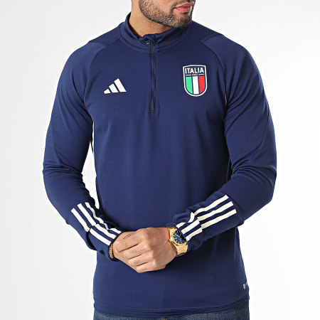 Adidas Performance - FIGC Camiseta de manga larga a rayas HS9852 Azul marino
