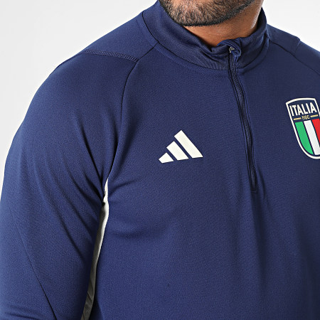 Adidas Sportswear - FIGC HS9852 Maglietta a maniche lunghe con strisce, color navy