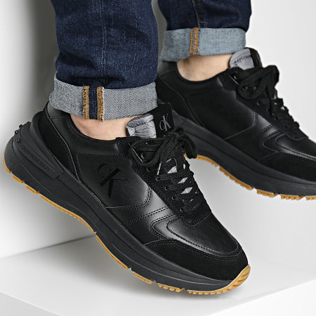 Calvin Klein Baskets Chunky Runner Vintage Tongue 0633 Triple Black LaBoutiqueOfficielle