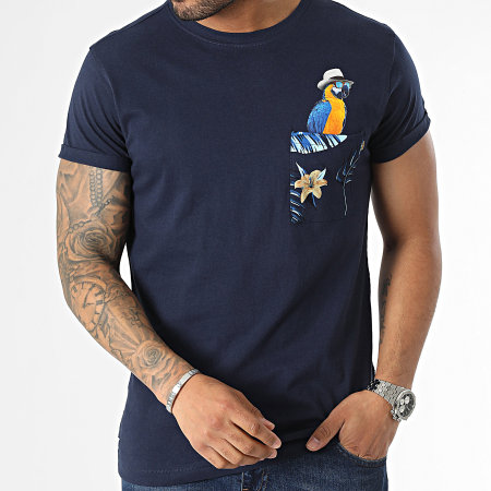 Deeluxe - Tee Shirt Poche Parrot 03T1150M Bleu Marine