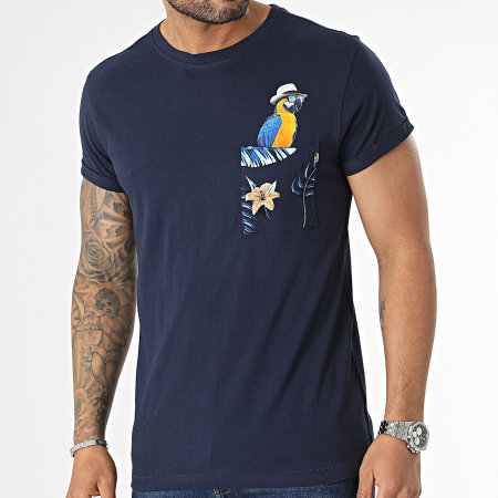 Deeluxe - Tee Shirt Poche Parrot 03T1150M Bleu Marine
