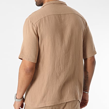 Frilivin - Set camicia e pantaloncini a maniche corte color cammello