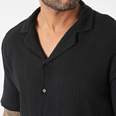 Frilivin - Set camicia e pantaloncini neri a maniche corte