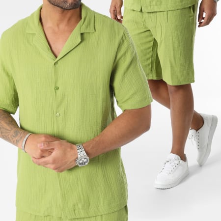 Frilivin - Set camicia e pantaloncini a maniche corte verde