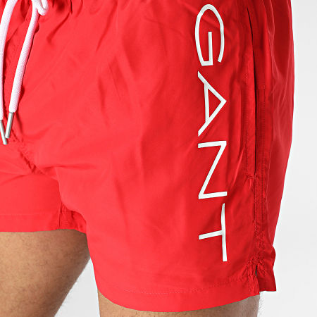Gant - Pantaloncini da bagno leggeri con logo 922116017 Rosso