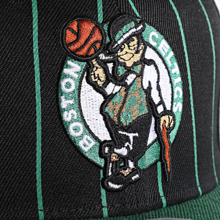 Mitchell and Ness - Casquette Snapback Team Pinstripe Boston Celtics Noir Vert