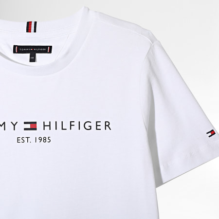 Tommy Hilfiger - Ensemble Tee Shirt Et Short Jogging Enfant 8186 Blanc Rouge