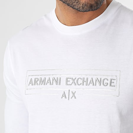Armani Exchange - Tee Shirt Manches Longues 3RZTAJ-ZJ9AZ Blanc Argenté