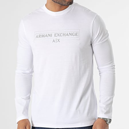 Armani Exchange - Maglietta a maniche lunghe 3RZTAJ-ZJ9AZ Bianco Argento