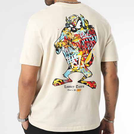Looney Tunes - Tee Shirt Oversize Large Taz Graff Beige