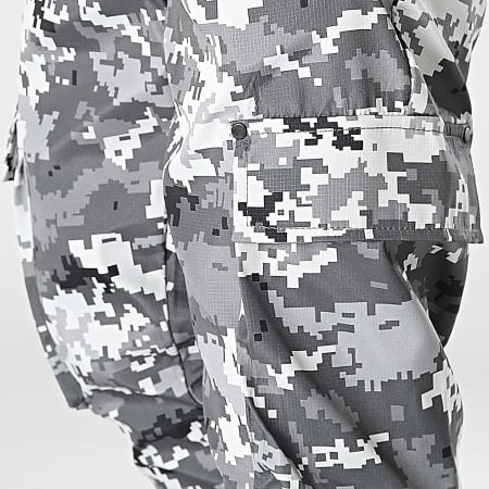 Ikao - Pantalon Cargo Gris Clair Gris Anthracite Camouflage