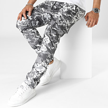 Ikao - Pantaloni cargo mimetici grigio chiaro e grigio antracite