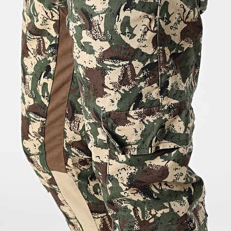 Ikao - Pantalon Cargo Beige Vert Kaki Camouflage