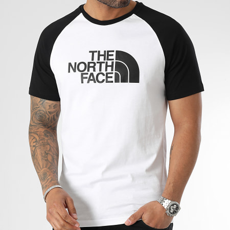 The North Face - Tee Shirt Raglan A37FV Blanc Noir