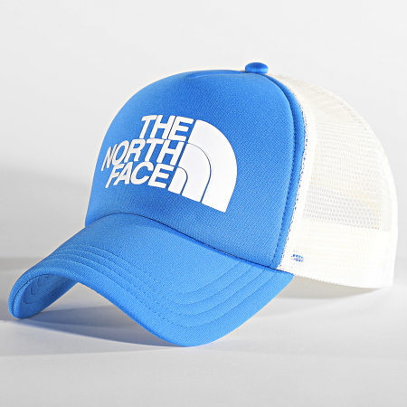 The North Face - Cappello blu bianco con logo Trucker