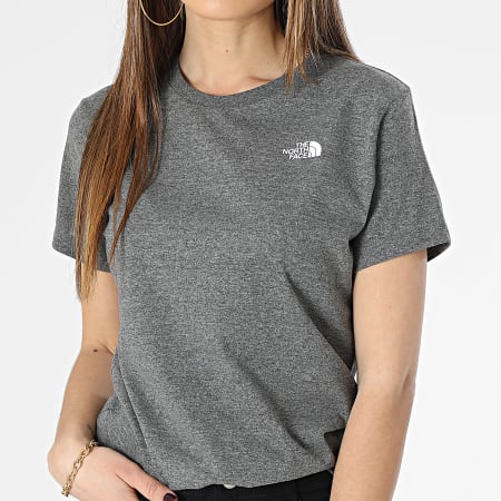 The North Face - Tee Shirt Femme Simple Dome Gris Anthracite Chiné