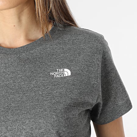 The North Face - Tee Shirt Femme Simple Dome Gris Anthracite Chiné