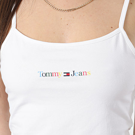 Tommy Jeans - Débardeur Crop Femme Color Linear 5442 Blanc