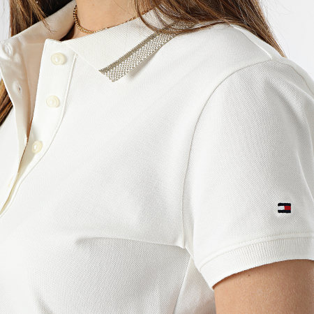 Tommy Hilfiger - Polo Manches Courtes Slim Femme Gold 7825 Blanc