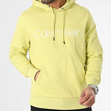 Calvin Klein - Felpa con cappuccio in cotone con logo 7033 giallo