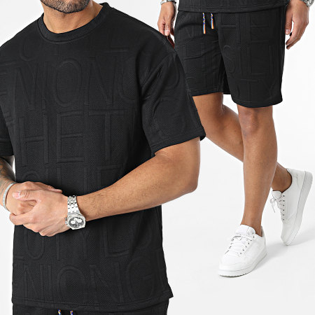 Classic Series - Conjunto de camiseta negra y pantalón corto de jogging