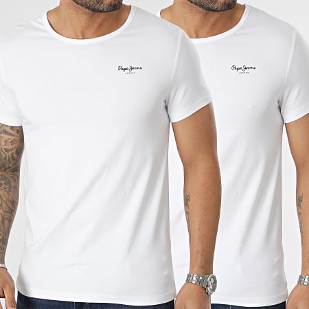 Pepe Jeans - Lote de 2 camisetas PMU10976 Blanco