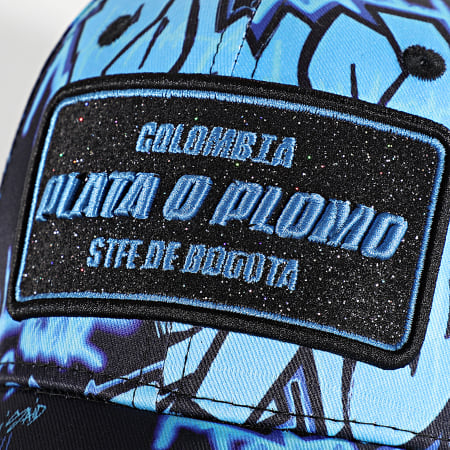 Casquette Plata O Plomo Rose Et Bleue - Strass, Streetwear Colombie - Taille Unique Ajustable