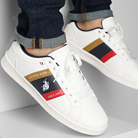 US Polo ASSN - Sneakers Bosona Bianco Navy Rosso