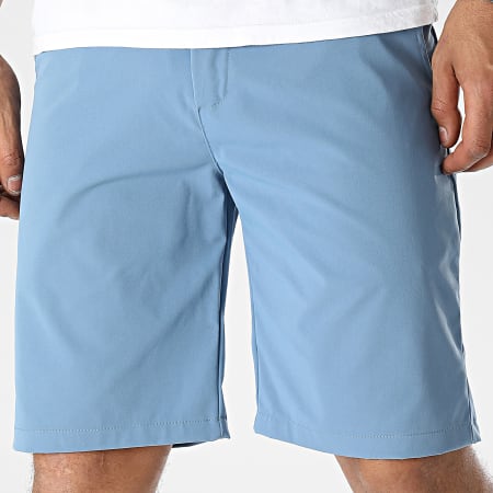Short chino ceinture tressée bleu gris femme