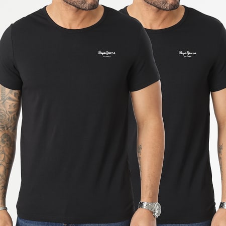 Pepe Jeans - Lote de 2 camisetas PMU10976 Negro