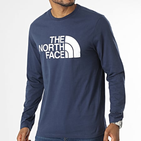 The North Face - Tee Shirt Manches Longues Half Dome A4M8M Bleu Marine
