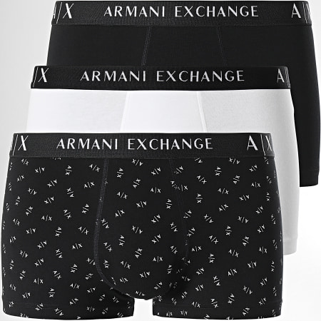 Armani Exchange - Juego De 3 Boxers 957030-CC282 Negro Blanco
