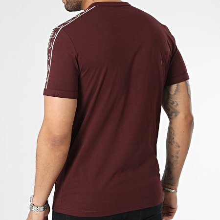 Fred Perry - Tee Shirt A Bandes Contrast Tape Ringer M4613 Bordeaux