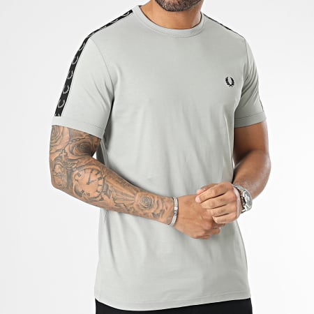 Fred Perry - Tee Shirt A Bandes Contrast Tape Ringer M4613 Gris
