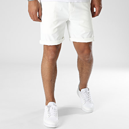 Frilivin - Pantalones cortos chinos blancos