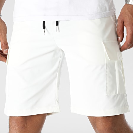 Frilivin - Pantalones cortos cargo blancos