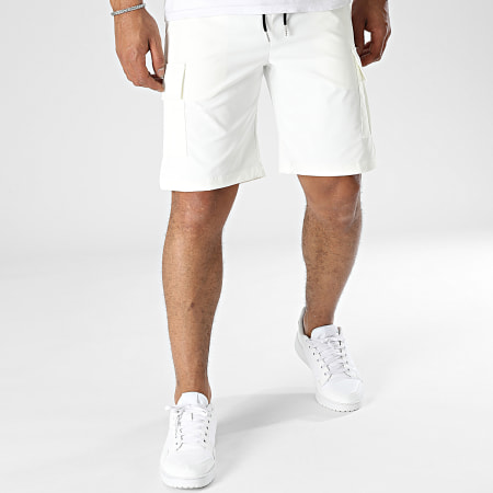 Frilivin - Pantalones cortos cargo blancos