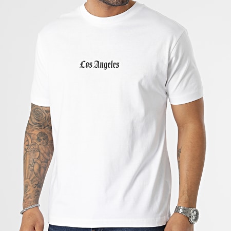 Luxury Lovers - Oversize Camiseta Large Los Angeles Zapatillasball Blanco