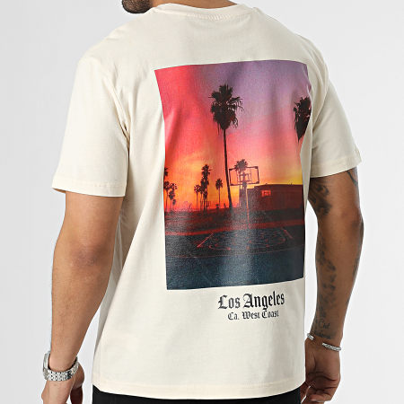 Luxury Lovers - Tee Shirt Oversize Large Los Angeles Basket Ball Beige
