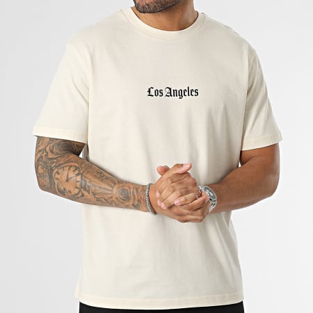 Luxury Lovers - Tee Shirt Oversize Large Los Angeles Basket Ball Beige