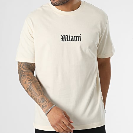 Luxury Lovers - Tee Shirt Oversize Large Miami Basket Ball Beige