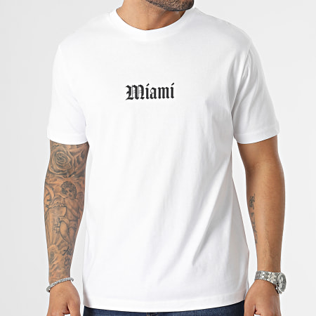 Luxury Lovers - Tee Shirt Oversize Large Miami Basket Ball Blanc