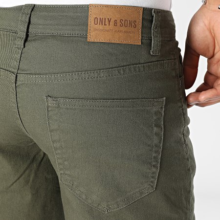 Only And Sons - Short Jean Ply Life Twill 4451 Vert Kaki