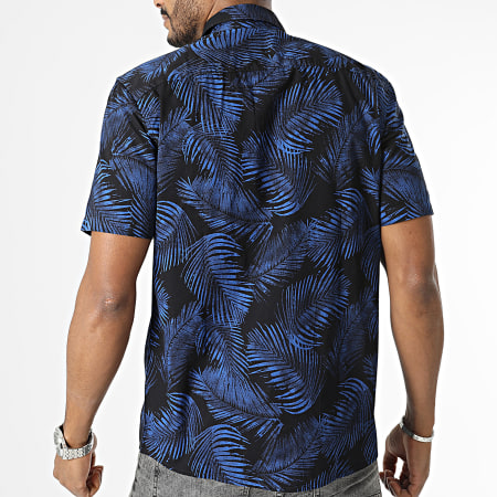 Only And Sons - Chemise Manches Courtes Bes Noir Bleu Roi Floral